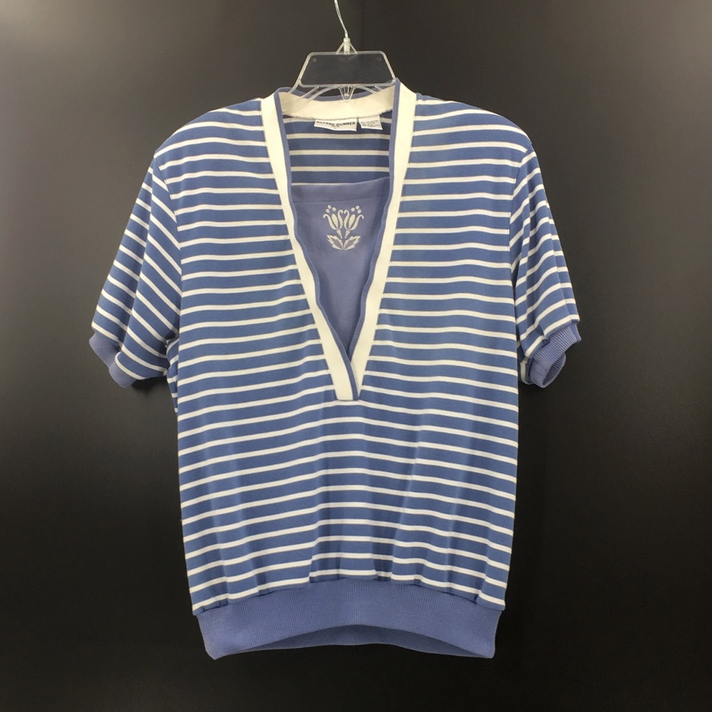 ALFRED DUNNER Blue Country Club Golf Shirt